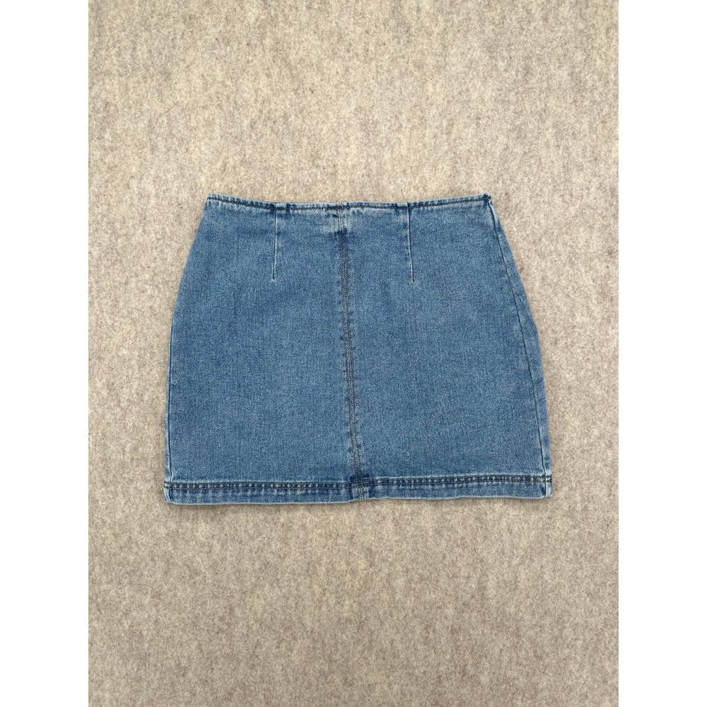 PacSun Denim Mini Skirt Women's Size 28 Light Wash Blue Zip Back Jean Skirt
